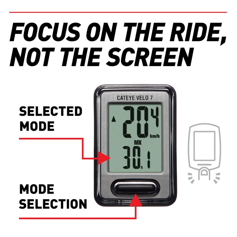 CATEYE Velo 7 Wired Bike Computer - Image 3